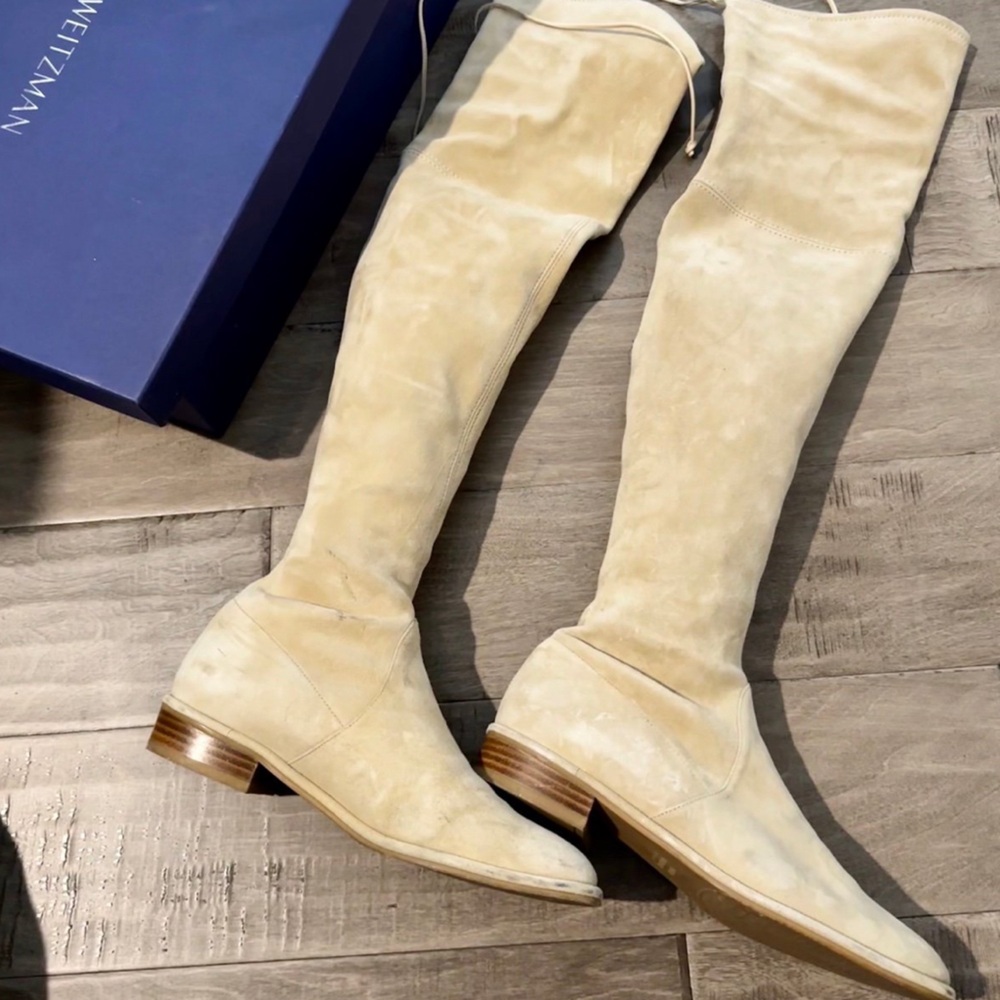Stuart Weitzman Lowland Otk Boots - Buff Suede - image 3